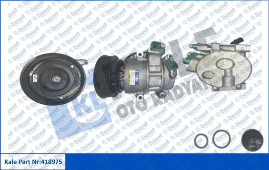 KALE 418975 Klima Kompresoru Hyundai Accent 10>17 - I20 08>15 1.4/1.6 [6pk - V Kayis Kasnagi] [130mm]